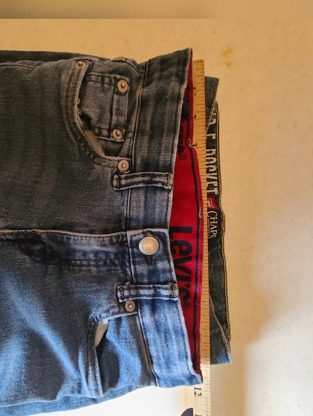 Set of 2 Boys Straight Leg Jeans Size 7 | Levi’s & Chaps | Adjustable Waist